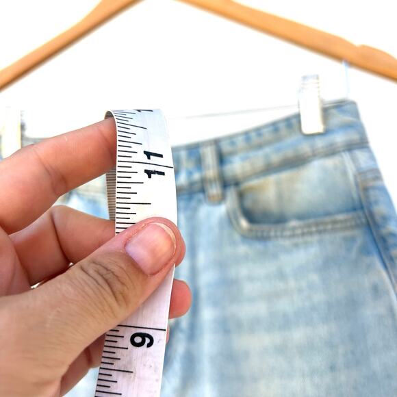 ME+EM Frayed Hem Engineered-Leg Jeans Barrel Pants Size 25 Cotton Blue - Picture 12 of 15